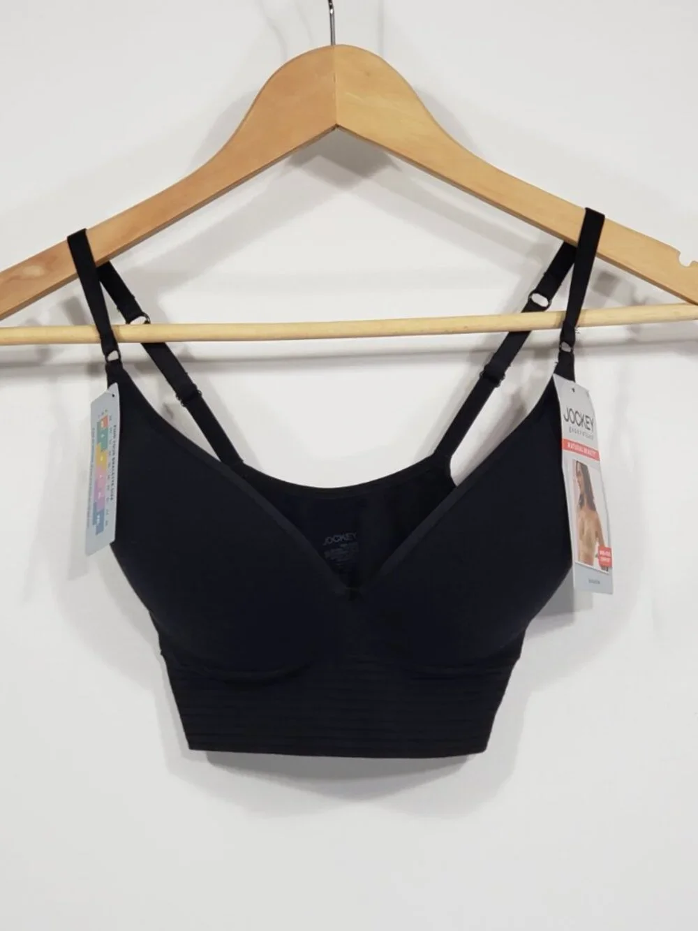 NWT  Jockey  Black Bralette  Medium  Adjustable Straps
